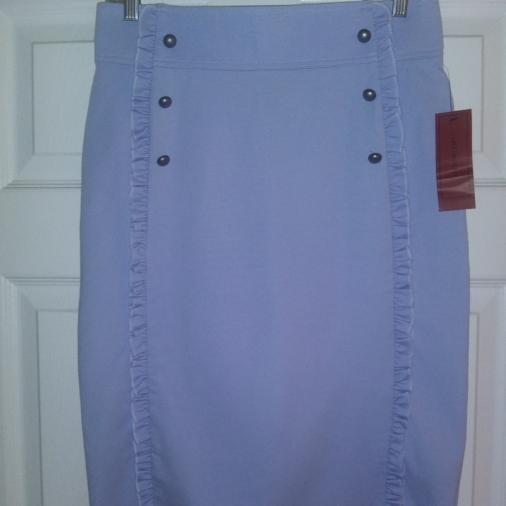 Love Scarlet Women's Soothing Blue Stretch Knit Pencil Skirt Sz M NWT